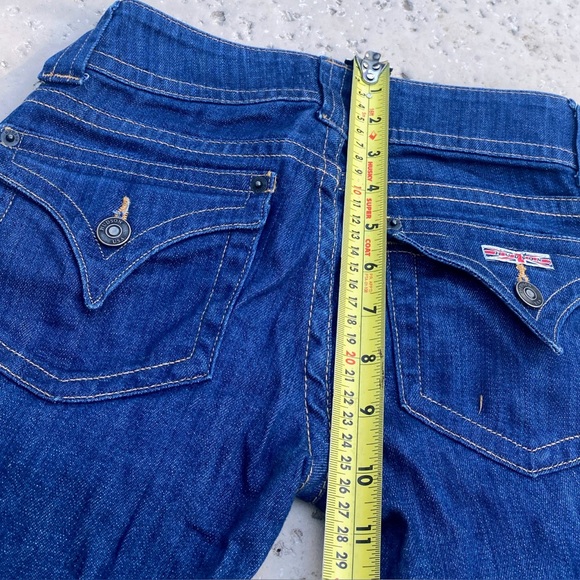 Hudson dark wash jeans size 24 bootcut low rise 2 button with zipper on front - Picture 10 of 16